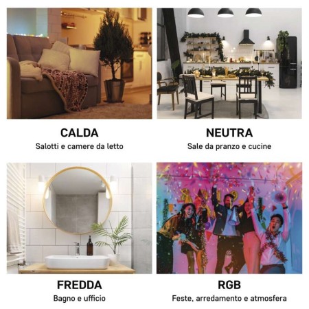 Lampadina LED RGB GoSmart A60 E27 9W Wi-Fi: Controllo Completo Tramite App Smartphone | EMOS ZQW514R