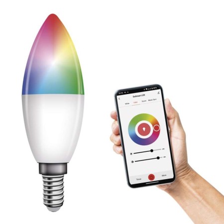 Lampadina LED intelligente GoSmart E14 RGB 4.8W dimmerabile WiFi controllo smartphone multicolore smart home EMOS ZQW322R