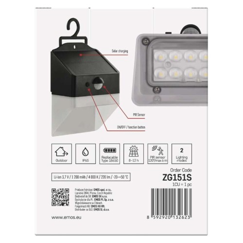 Applique LED Solare LUNIS con Sensore...