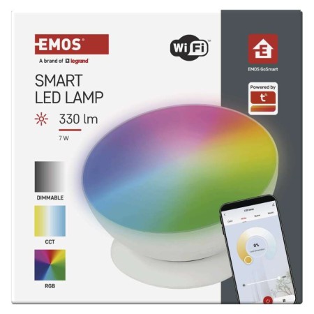 Lampada LED Ambientale Smart Bianca 7W | Illuminazione RGB+CCT, Ritmo Musicale, Timer | EMOS ZCW11WR