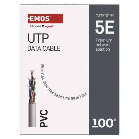 Cavo di Rete UTP Cat5e 100m PVC Rame, 1Gbps, CPR Eca | EMOS S9141
