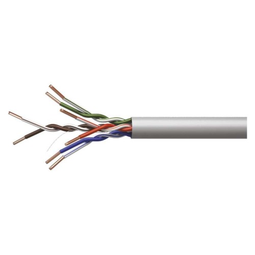 Cavo di rete UTP Cat5e 100m con conduttori in rame puro e guaina PVC grigio EMOS S9141