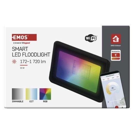 Faro LED GoSMART 20W Illuminazione RGB+CCT per Feste, Eventi e Facciate | Emos ZSW100