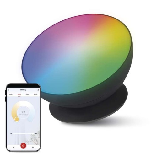 Lampada LED Ambientale Smart Nera 7W | Illuminazione RGB+CCT per Atmosfere Uniche | EMOS ZCW11BR