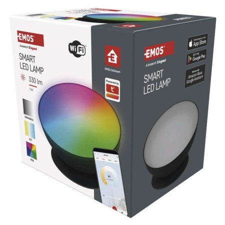 Lampada LED Ambientale Smart Nera 7W | Illuminazione RGB+CCT, Ritmo Musicale, Timer | EMOS ZCW11BR