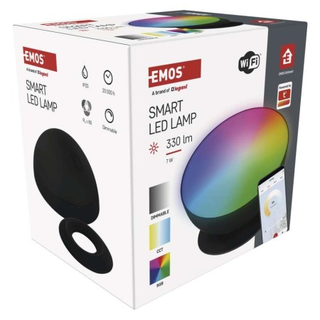Lampada LED Ambientale Smart Nera 7W | Illuminazione RGB+CCT, Ritmo Musicale, Timer | EMOS ZCW11BR