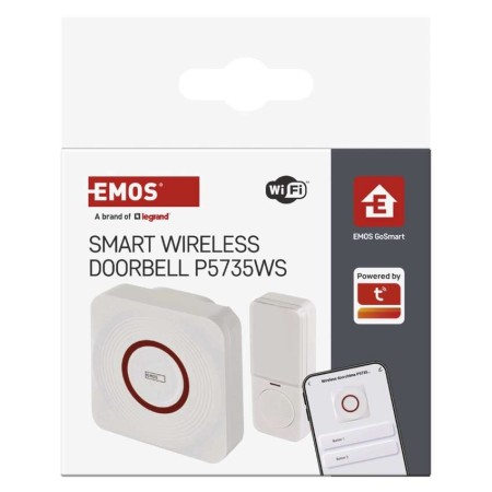 Campanello Senza Fili Smart Bianco | WiFi, 150m, 52 Melodie | EMOS P5735WS