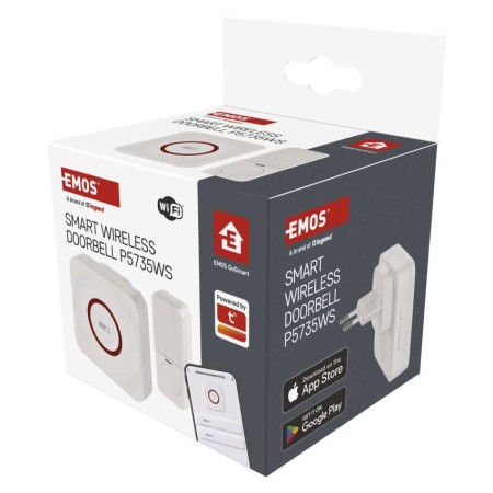 Campanello Senza Fili Smart Bianco | WiFi, 150m, 52 Melodie | EMOS P5735WS
