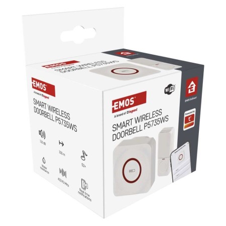 Campanello Senza Fili Smart Bianco | WiFi, 150m, 52 Melodie | EMOS P5735WS