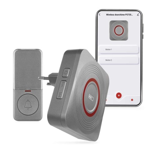 Campanello Senza Fili Argento EMOS P5735SS | Avvisi Smart, Installazione Senza Fili, 52 Suonerie