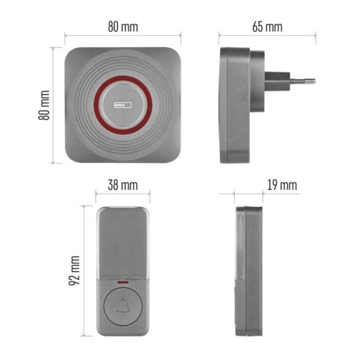 Campanello Senza Fili Smart Argento |... Campanello Senza Fili Smart Argento |...