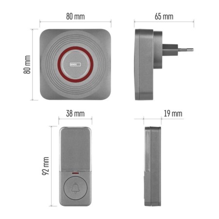 Campanello Senza Fili Smart Argento | WiFi, Notifiche Smartphone, 52 Suonerie | EMOS P5735SS