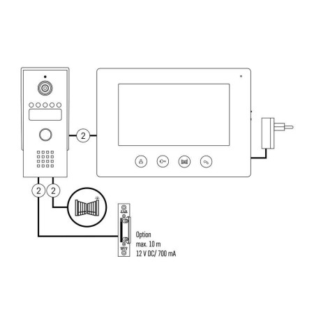 Videocitofono 2 Fili EMOS H2050 | Schermo 7", Illuminazione IR, 16 Suonerie | EMOS H2050