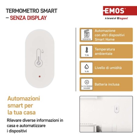 Termometro Digitale Wireless GoSmart ZigBee Ultracompatto | Emos EGS0102