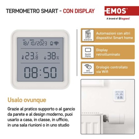 Termometro Digitale Wireless GoSmart  ZigBee | Sistema Smart Home | Emos EGS0101