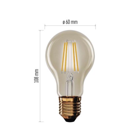 Lampadina LED Vintage A60 E27 4.5W (40W) 420lm 2200K Vetro Ambra | Emos Z55032