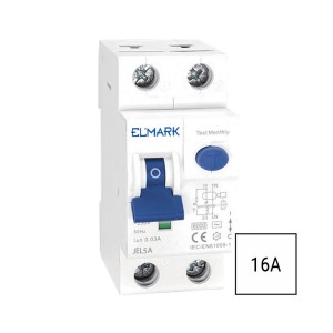 Interruttore Differenziale Magnetotermico RCBO ELMARK 40018A 16A 300mA 2 Poli