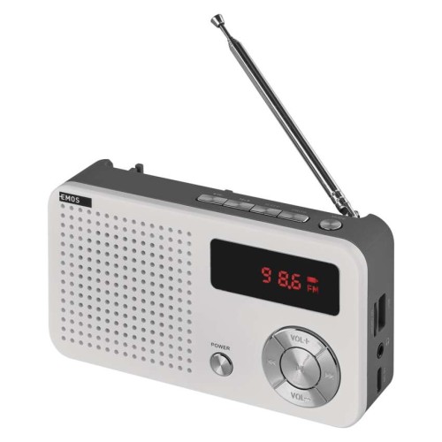 Radio portatile EMOS E0086 con sintonizzatore digitale FM e lettore MP3 da USB e microSD