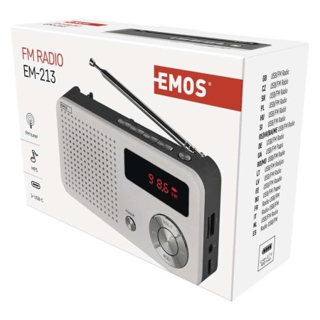 Radio portatile FM con lettore multimediale USB e microSD | EMOS E0086