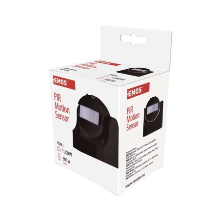 Sensore di Movimento Infrarossi PIR Nero: Automazione Illuminazione | Emos G1125