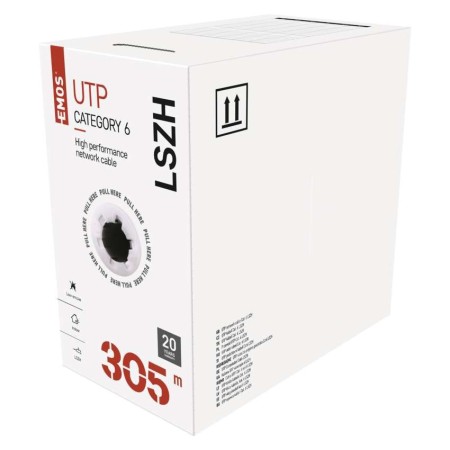 Cavo di rete UTP Cat6 305m con conduttori in rame puro e guaina LSZH viola EMOS S9132 Cavo di rete UTP Cat6 305m con conduttori in rame puro e guaina LSZH viola EMOS S9132