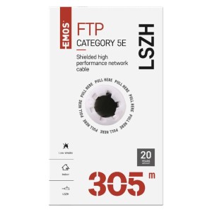 Cavo di rete FTP Cat5E 305m schermato con conduttori in rame puro e guaina LSZH viola EMOS S9222 2