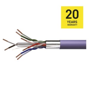 Cavo di rete FFTP Cat6A 500m con doppia schermatura, conduttori in rame puro e guaina LSZH grigia EMOS S9320