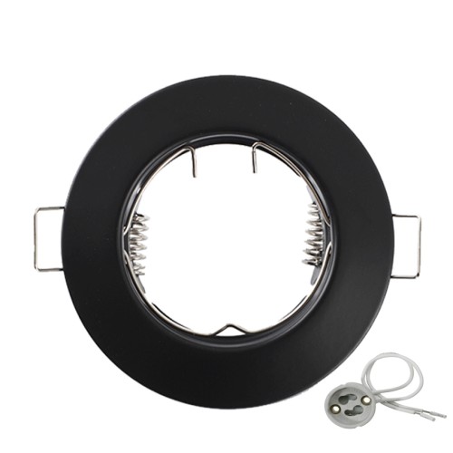 Portafaretto GU10 Nero da Incasso con Portalampada Incluso | Elmark 9250R/BL