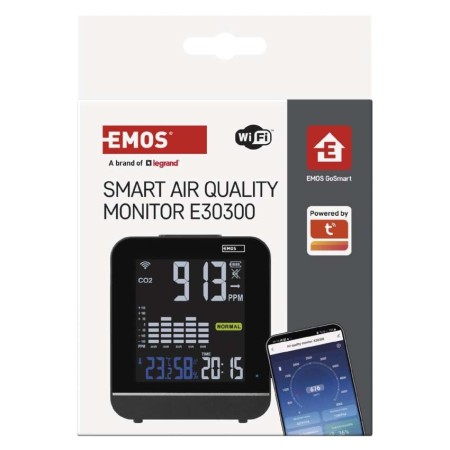 Monitor Qualità Aria CO2 con Temperatura e Umidità | EMOS GoSmart E30300