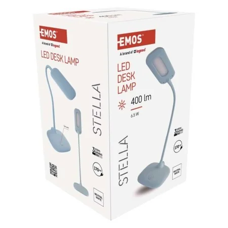 Lampada da Scrivania LED Celeste STELLA 400lm Dimmerabile Touch Collo Flessibile | EMOS Z7602BL