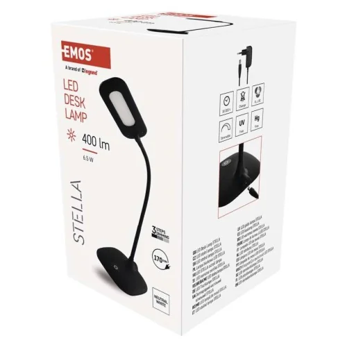 Lampada da Scrivania LED Nera STELLA... Lampada da Scrivania LED Nera STELLA...