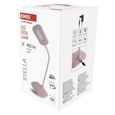 Lampada da Tavolo LED STELLA Rosa con Dimmer Touch e Collo Flessibile | Z7602P