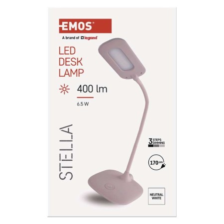 Lampada da Tavolo LED STELLA Rosa con Dimmer Touch e Collo Flessibile | Z7602P