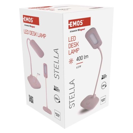 Lampada da Tavolo LED STELLA Rosa con Dimmer Touch e Collo Flessibile | Z7602P