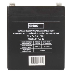 Batteria ricaricabile al piombo 12V 4.5Ah con Faston 4.7 mm EMOS B9653 2