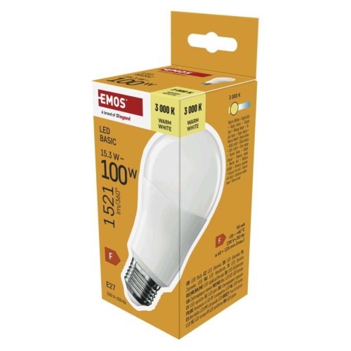 Lampadina LED Goccia E27 15.3W (100W) 1521lm 3000K Luce Calda | Emos ZL5F67