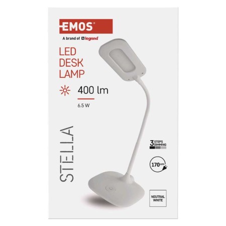 Lampada da Tavolo LED STELLA Bianca con Dimmer Touch e Collo Flessibile | Z7602W