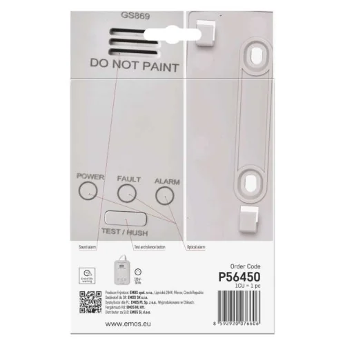 Retro Confezione rilevatore gas EMOS GS869 230V