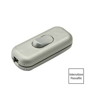 Interruttore Passafilo Piatto Argento con Bilanciere: perfetto per lampade eleganti.