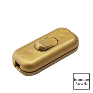 Interruttore passafilo oro FAI 1190/OR per installazione lungo il cavo di lampade e illuminazione decorativa