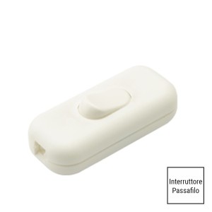 Interruttore Passafilo Piatto Bianco con Bilanciere: perfetto per lampade eleganti.