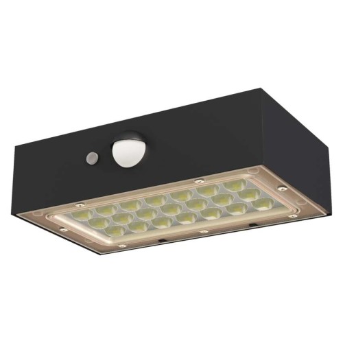 Applique solare nera BRIXO EMOS ZG162S con sensore movimento - Illuminazione esterna autonoma 350lm