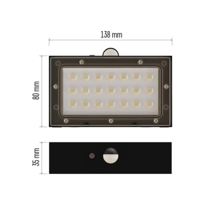 Applique Solare BRIXO LED Nero | Sensore Movimento PIR | 350lm | EMOS ZG162S