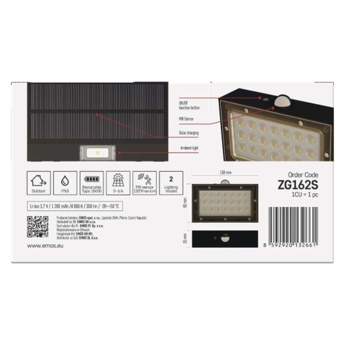 Applique Solare BRIXO LED Nero |... Applique Solare BRIXO LED Nero |...