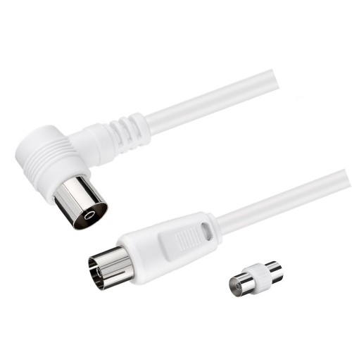 PROLUNGA TV 5MT  M/F SPINA 90° CON ADATTATORE M/M BIANCA