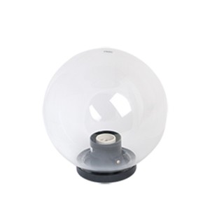 Globo trasparente da giardino in PMMA Ø250 mm con attacco E27. Realizzato in PMMA trasparente, resistente agli urti, ai raggi UV