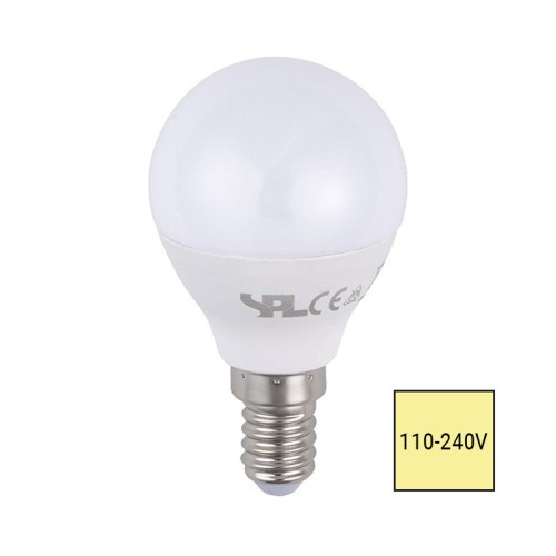 Lampadina LED Sfera E14 3W Tensione Universale AC/DC 100-240V