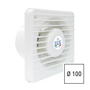 Aspiratore assiale bagno 100mm da parete con cavo e fissaggi LUX ST100