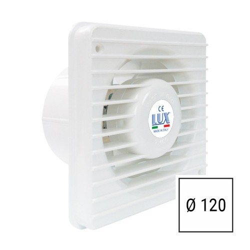 Aspiratore assiale da parete Ø120mm con cavo 60cm LUX ST120 Made in Italy