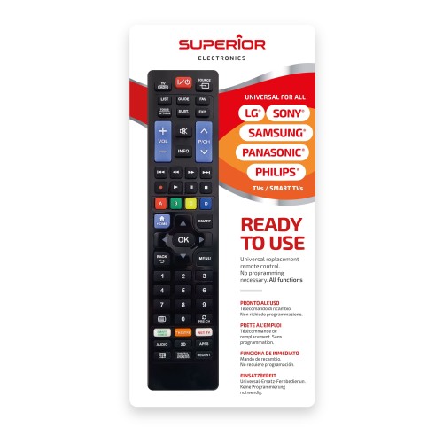Telecomando Universale Ready 5 Smart Extended per TV LG Samsung Sony Philips Panasonic | SUPTRB020